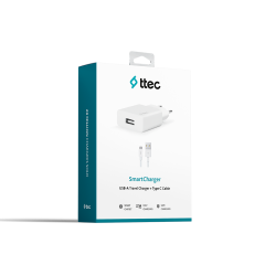 2SCS20C ttec SmartCharger 2.1A Seyahat Şarj Aleti + Type-C Kablo Beyaz