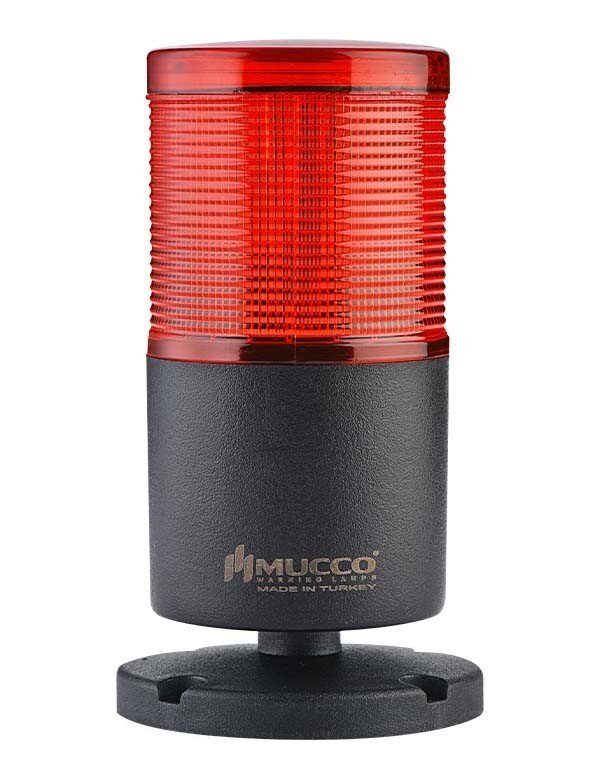 Mucco 1 Katlı Döner - Buzzer Işık Kolon Işık 220V AC SNT-7012-DB1 Kırmızı