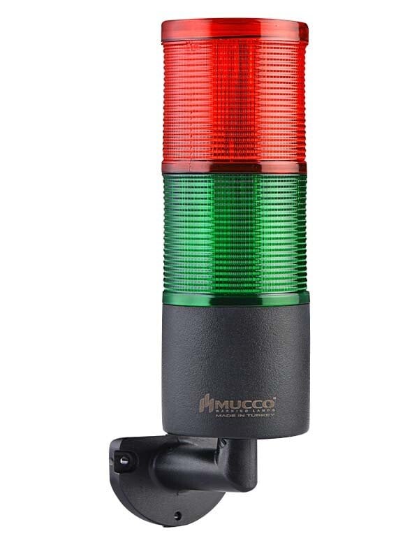 Mucco 2 Katlı Flaşör Kolon Işık 24v DC Kırmızı - Yeşil SNT-7024-F2