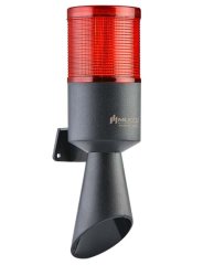 Mucco 1 Katlı Flaşör-Sabit Işıklı Buzzerlı Borulu Korna SNT-B7013-F1 12-24V AC - DC - Kırmızı