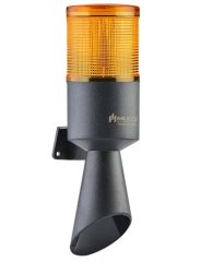 Mucco 1 Katlı Flaşör-Sabit Işıklı Buzzerlı Borulu Korna SNT-B7013-F1 12-24V AC - DC - Sarı
