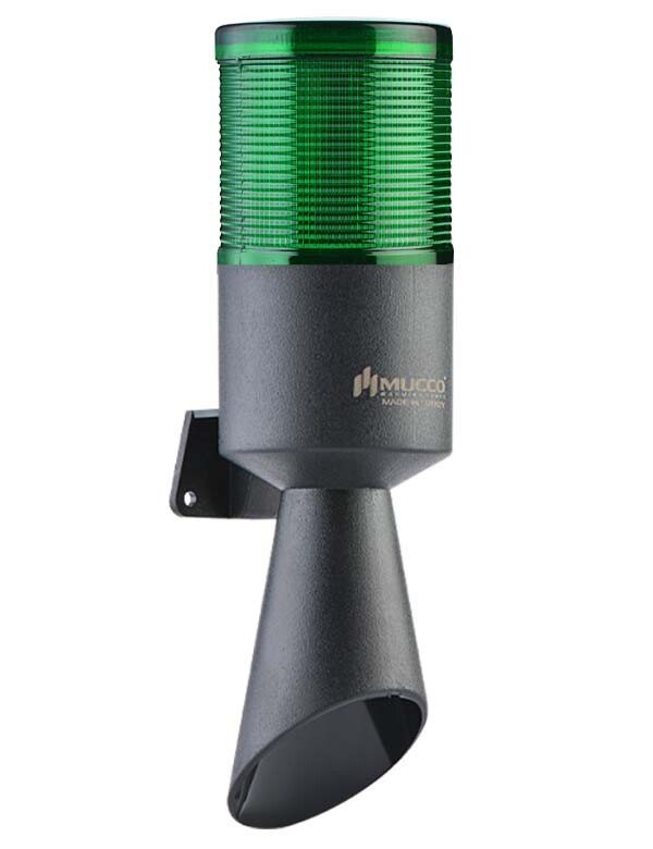 Mucco 1 Katlı Çakar Işıklı Buzzerlı Borulu Korna SNT-B7013-F1 40-260V AC - DC - Yeşil