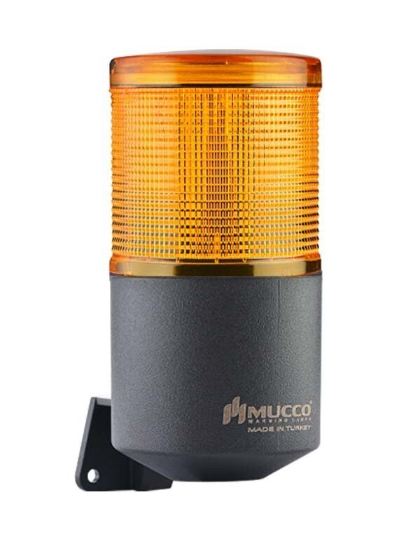 Mucco 1 Katlı Kuru Kontaklı Çakar Buzzer Işıklı Kornalar SNT-K7013-C1 12-24V AC - DC - Sarı