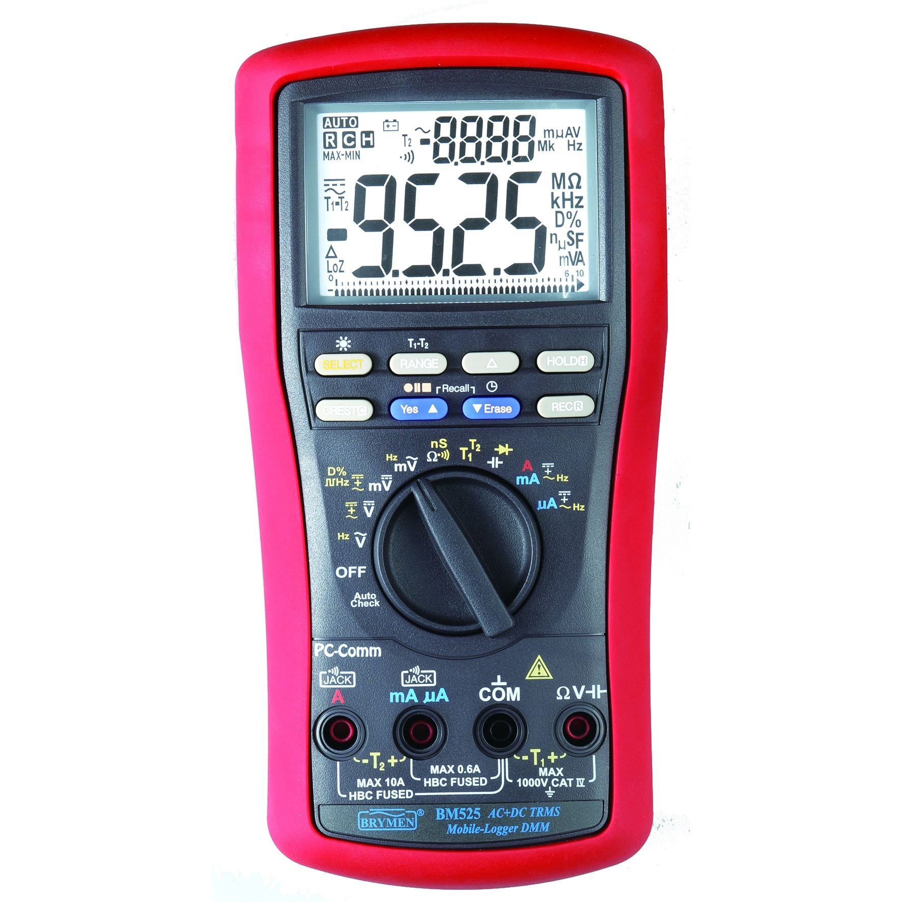 Brymen BM-525s - 10.000 Count 4 Digit AC-DC True Rms Datalogger Multimetre