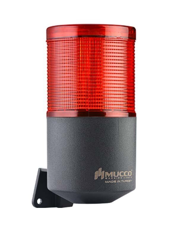 Mucco 1 Katlı Kuru Kontaklı Çakar Buzzer Işıklı Kornalar SNT-K7013-C1 40-260V AC - DC - Kırmızı