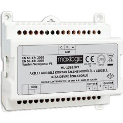 Mavili ML-1362.SCI Maxlogic Akıllı Adresli Sistem Kontak İzleme Modülü, 1 Giriş, Kısa Devre İzolatörlü