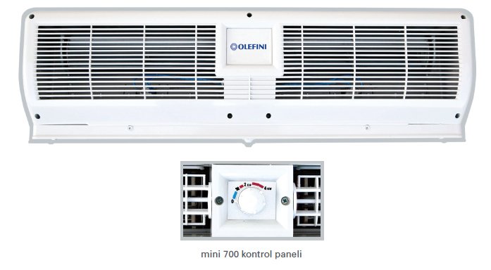 OLEFINI ELEKTRİKLİ ISITICILI HAVA PERDELERİ Mini Serisi MINI-700 (Genişlik : 699 mm)