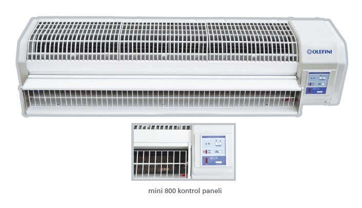 OLEFINI ELEKTRİKLİ ISITICILI HAVA PERDELERİ Mini Serisi MINI-800 S (Genişlik : 810 mm)