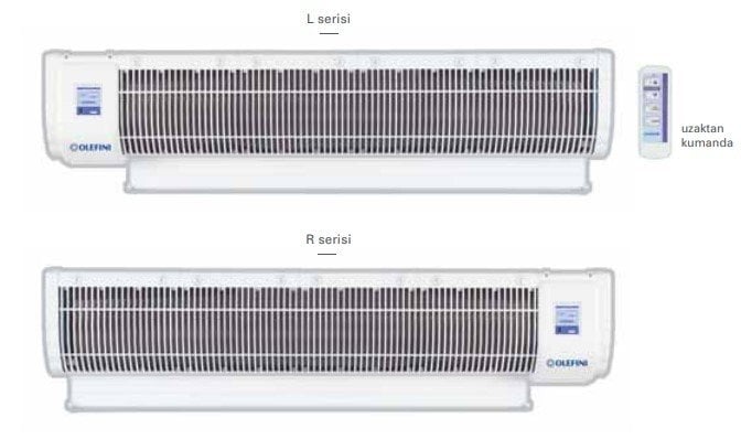 OLEFINI ELEKTRİKLİ ISITICILI HAVA PERDELERİ Genel Tip S Serisi