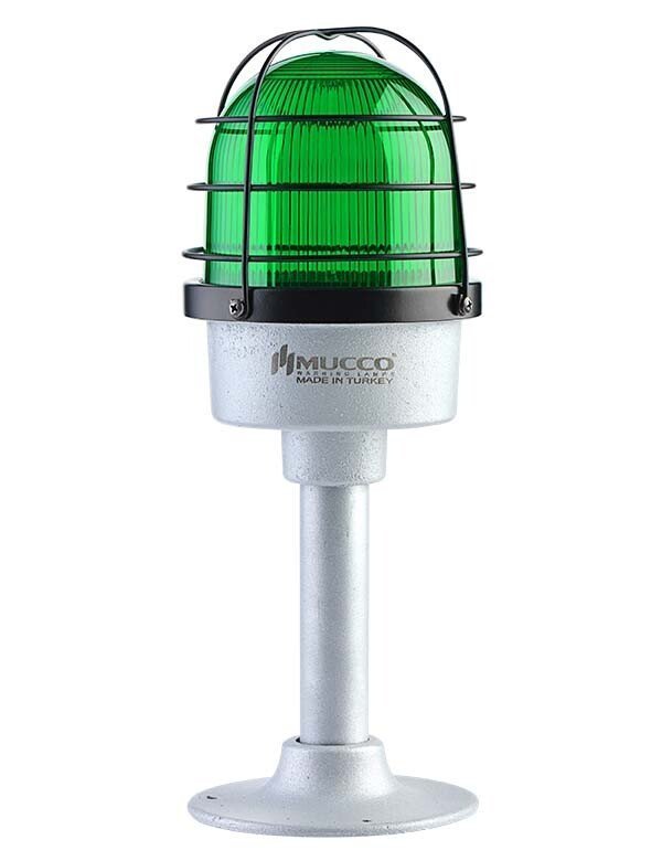 DU-125 Serisi Endüstriyel Çakar-Buzzer-Kafesli İkaz Lambası SNT-DU12513-B-KFS 12-24V AC - DC - Yeşil