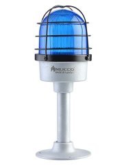 DU-125 Serisi Endüstriyel Çakar-Buzzer-Kafesli İkaz Lambası SNT-DU12513-B-KFS 85-260V AC - DC - Mavi
