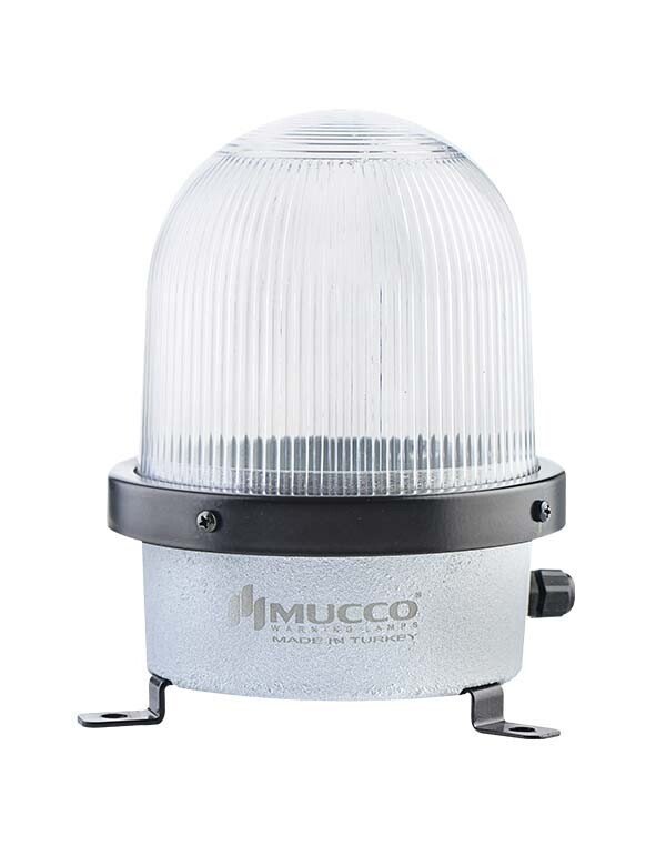 Mucco D-125 Serisi Endüstriyel Çakar İkaz Lambası SNT-D12513 85-260V AC - DC - Beyaz