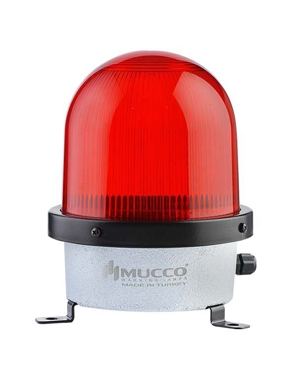 Mucco D-125 Serisi Endüstriyel Çakar İkaz Lambası SNT-D12513 85-260V AC - DC - Kırmızı