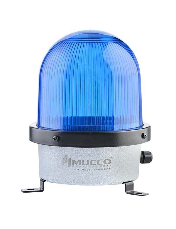 Mucco D-125 Serisi Endüstriyel Çakar İkaz Lambası SNT-D12513 85-260V AC - DC - Mavi