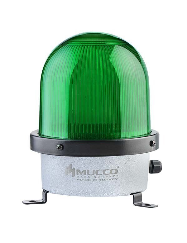 Mucco D-125 Serisi Endüstriyel Çakar-Buzzer İkaz Lambası SNT-D12513-B 12-24V AC - DC - Yeşil