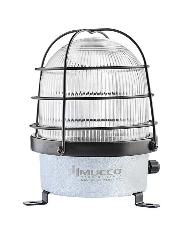 Mucco D-125 Serisi Endüstriyel Çakar-Kafesli İkaz Lambası SNT-D12513-KFS 12-24V AC - DC - Beyaz