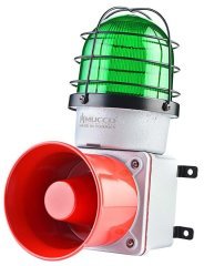 Mucco E125 Serisi 7 Sesli Çakar-Kafesli Endüstriyel Siren SNT-E12513-D 12-30V - DC - Yeşil