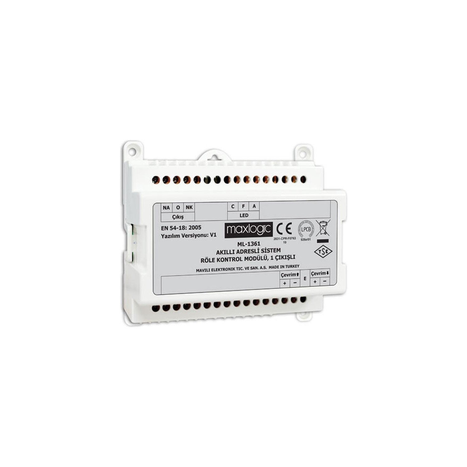 Mavili ML-1361/M Maxlogic Adresli Röle Kontrol Modülü, 1 Çıkış, Marin