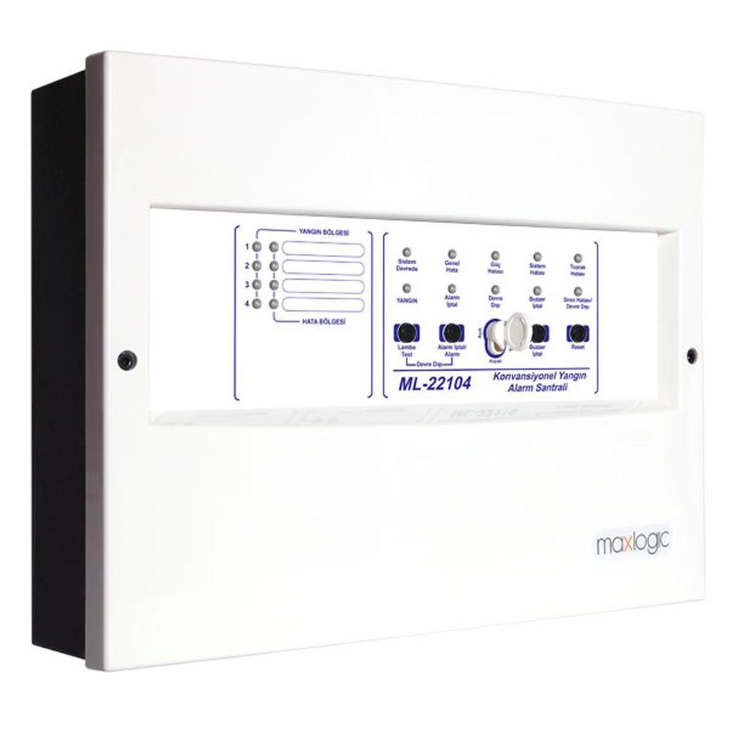 Mavili ML-22104/M Maxlogic Konvansiyonel Yangın Alarm Santrali, 4 Bölge, Marin