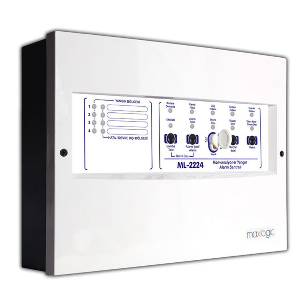 Mavili ML-2224/M Maxlogic Konvansiyonel Yangın Alarm Santrali, 4 Bölge, Marin