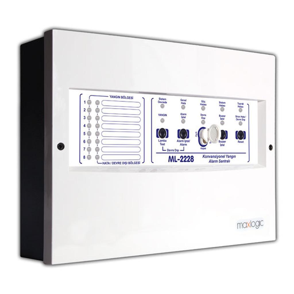 Mavili ML-2228/M Maxlogic Konvansiyonel Yangın Alarm Santrali, 8 Bölge, Marin