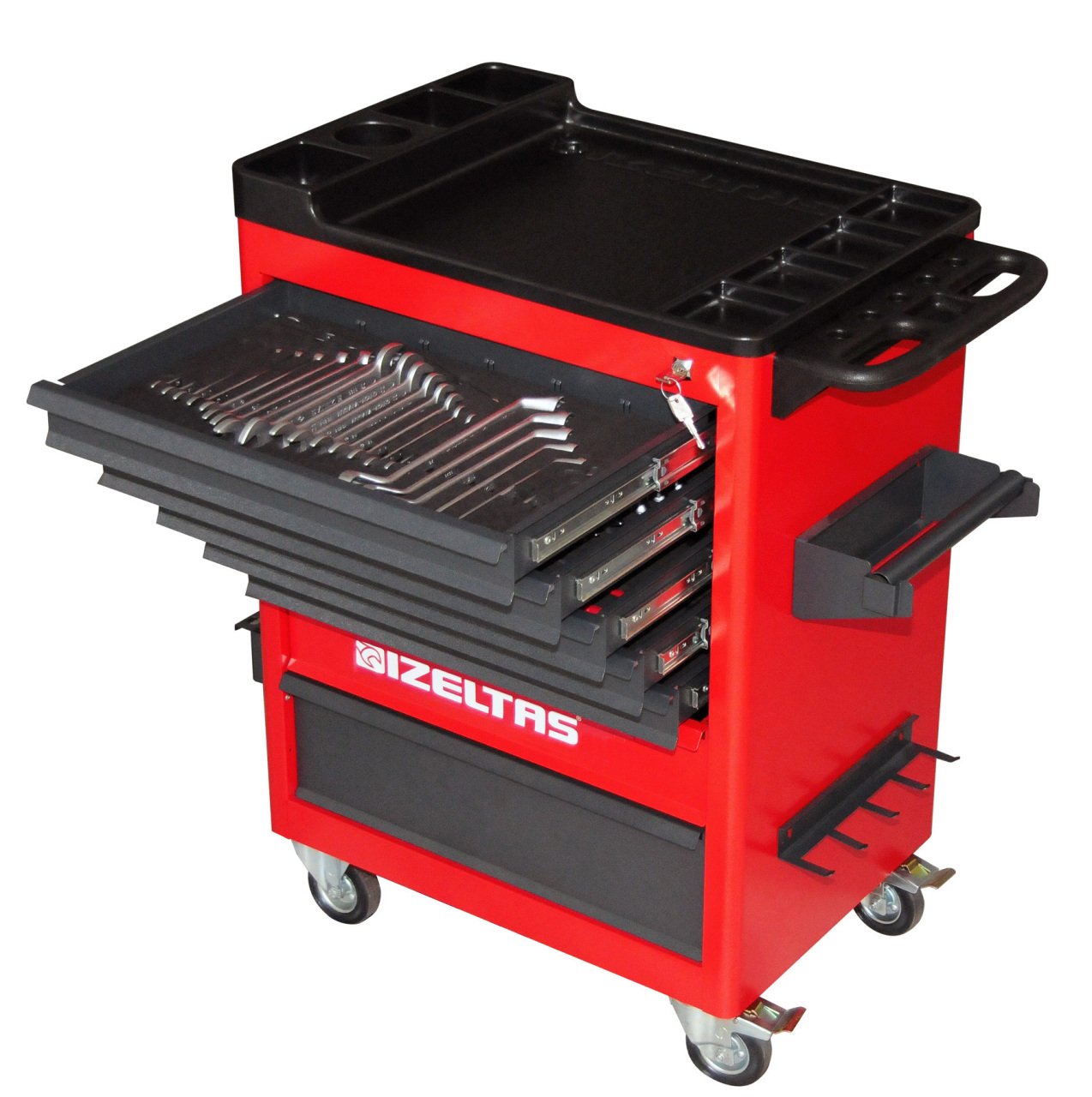 Garaj serisi takım dolabı 8 çekmeceli  gri gövde - gri çekmece